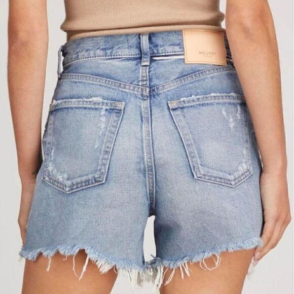 Moussy Vintage MV Pelion High Rise Distressed Cut-Off Shorts In Blue Size 24 NWT - Picture 4 of 13